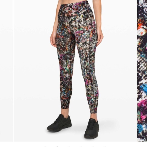 Lululemon Fast and Free Tight II 25" *Non-Reflective Nulux in Vitalize Multi - Picture 1 of 10